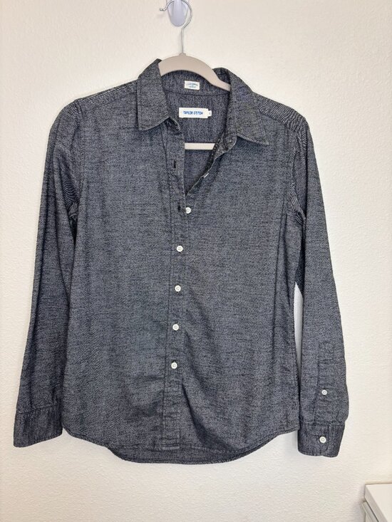 Taylor Stitch Tops - Taylor Stitch Women's Small Womens Flannel Navy Blue Button Up Long Sleeve Shirt